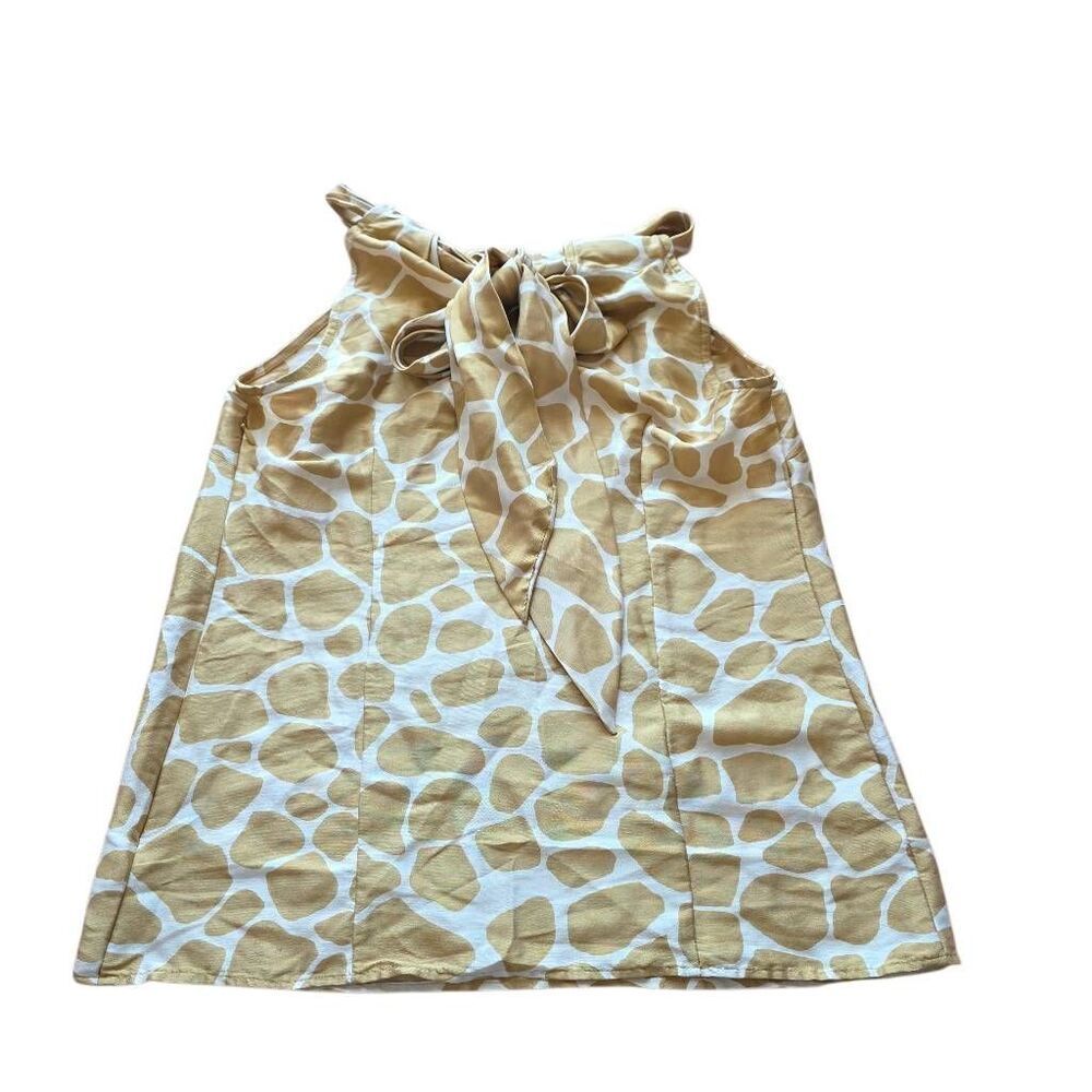 J crew womens Sz 2 100% silk hayworth Giraffe cami tank top blouse golden beige - Picture 4 of 7